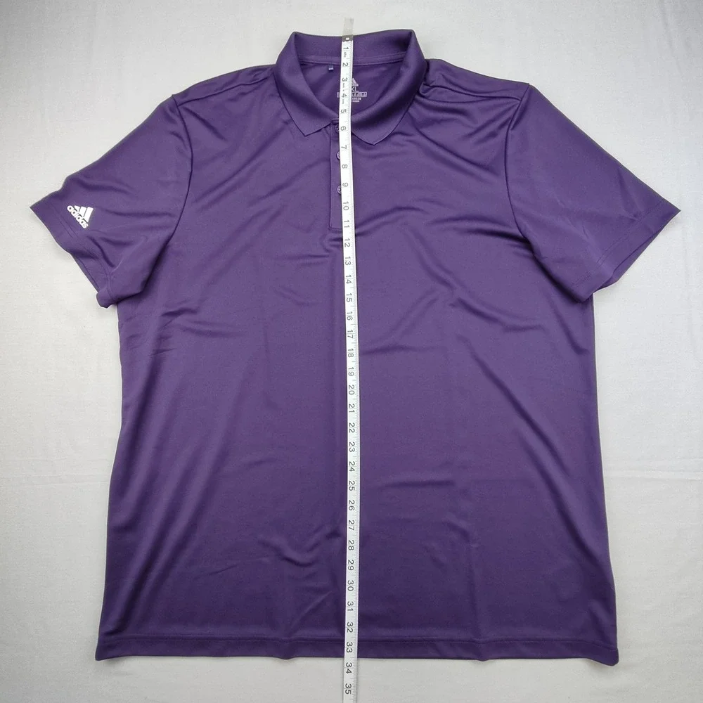 Adidas Polo Shirt Mens 2XL‎ Purple Primegreen Golf Performance Short Sleeve